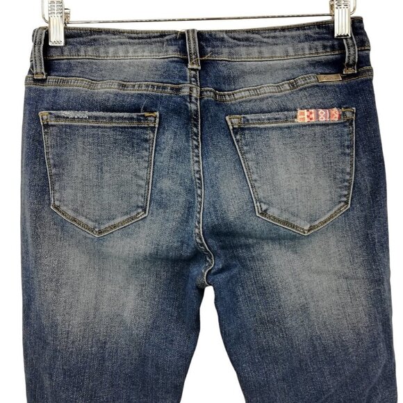 Kancan Mid-Rise Super Skinny Patch Distressed Jeans Size 9/28 Boho Southwest - Picture 8 of 13